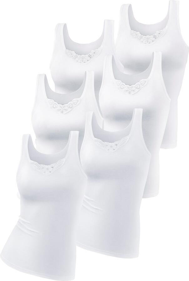 Petite fleur Hemd van pure katoen tanktop onderhemd (6 stuks Set van 6) - Foto 2