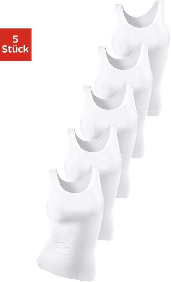 Petite fleur Hemd van zachte dubbelrib-kwaliteit tanktop onderhemd (Set van 5)