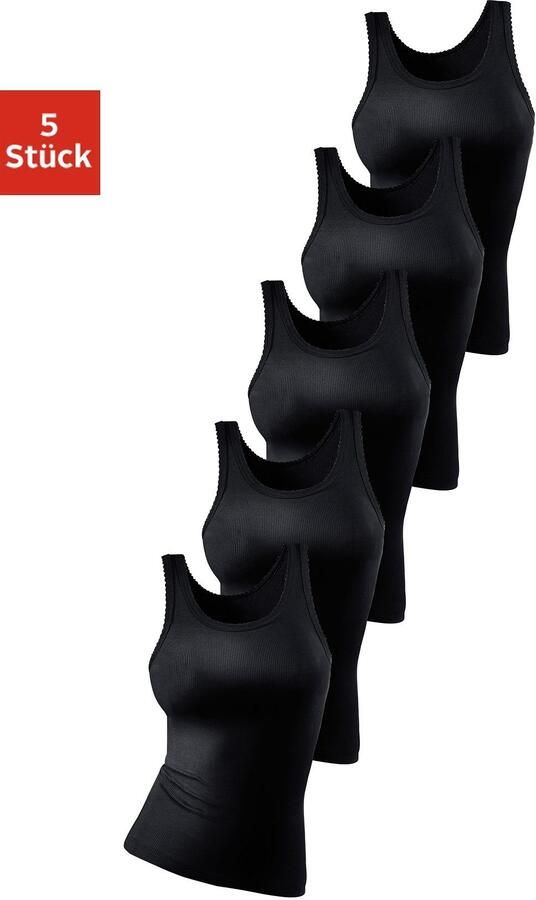 Petite fleur Hemd van zachte dubbelrib-kwaliteit tanktop onderhemd (Set van 5) - Foto 2