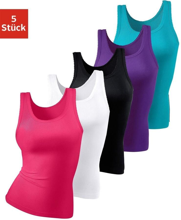 Petite fleur Hemd van zachte fijnrib-kwaliteit tanktop onderhemd (5 stuks Set van 5) - Foto 3