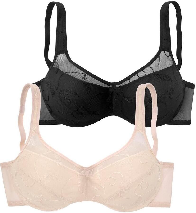 Petite fleur Minimizer-bh met beugel en mooi borduursel (Set van 2)