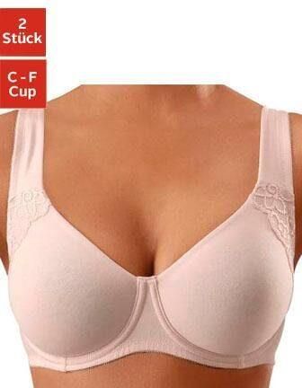 Petite fleur Minimizer-bh met beugel met dubbellaagse cups en bredere bandjes (Set van 2) - Foto 6