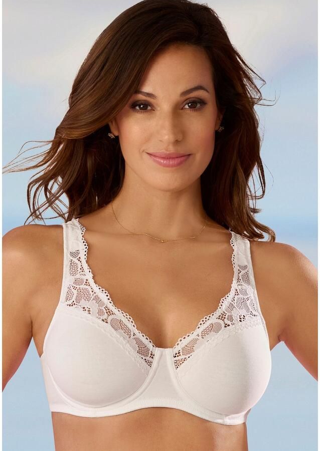 Petite fleur Minimizer-bh met beugel van zachte katoenkwaliteit en kant (Set van 2)