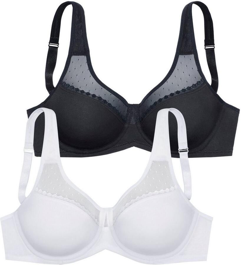 Petite fleur Minimizer-bh met beugel van zachte katoenkwaliteit (Set van 2) - Foto 4