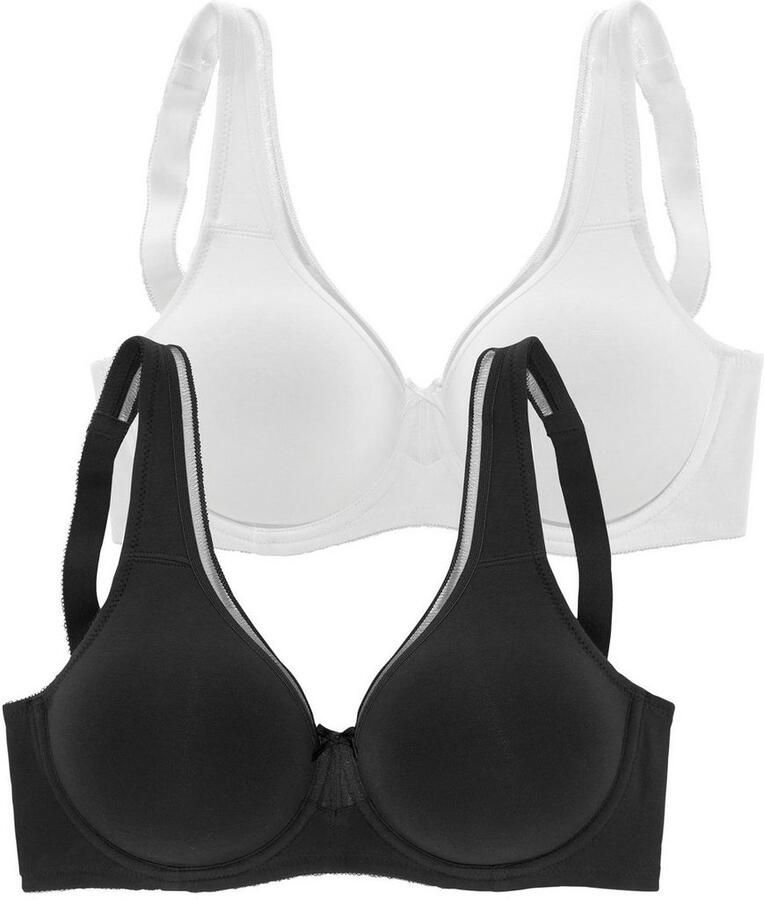 Petite fleur Minimizer-bh van katoen met naadloze cups basic lingerie (Set van 2) - Foto 3