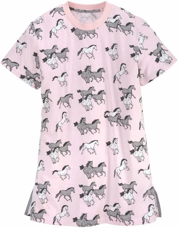 Petite fleur Nachthemd met all-over paarden-print