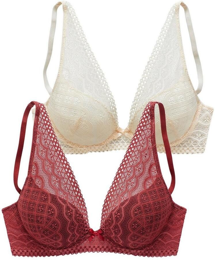 Petite fleur Push-up-bh in een modieuze high apex pasvorm (Set van 2) - Foto 5