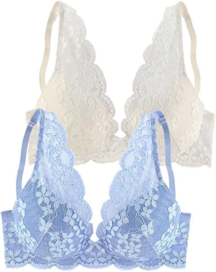 Petite fleur Push-up-bh in high apex-belijning dessous (Set van 2)