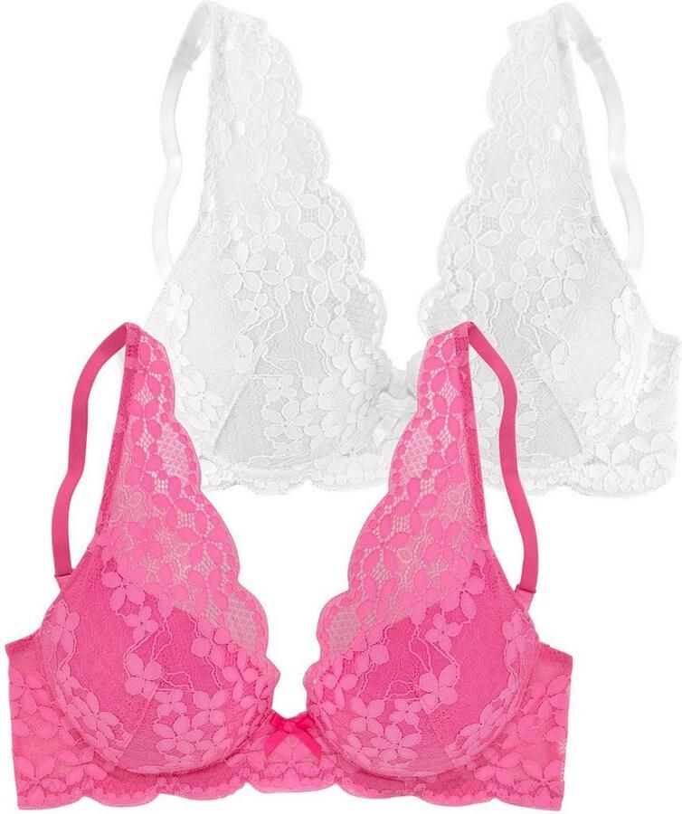 Petite fleur Push-up-bh in high apex-belijning dessous (Set van 2) - Foto 9