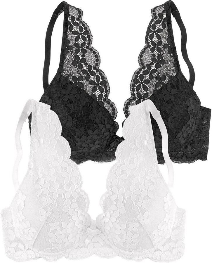Petite fleur Push-up-bh in high apex-belijning dessous (Set van 2)
