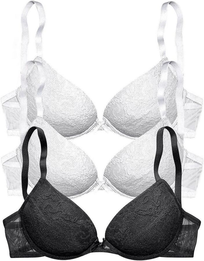 Petite fleur Push-up-bh met beugel en uitneembare vullingen dessous (Set van 3) - Foto 7