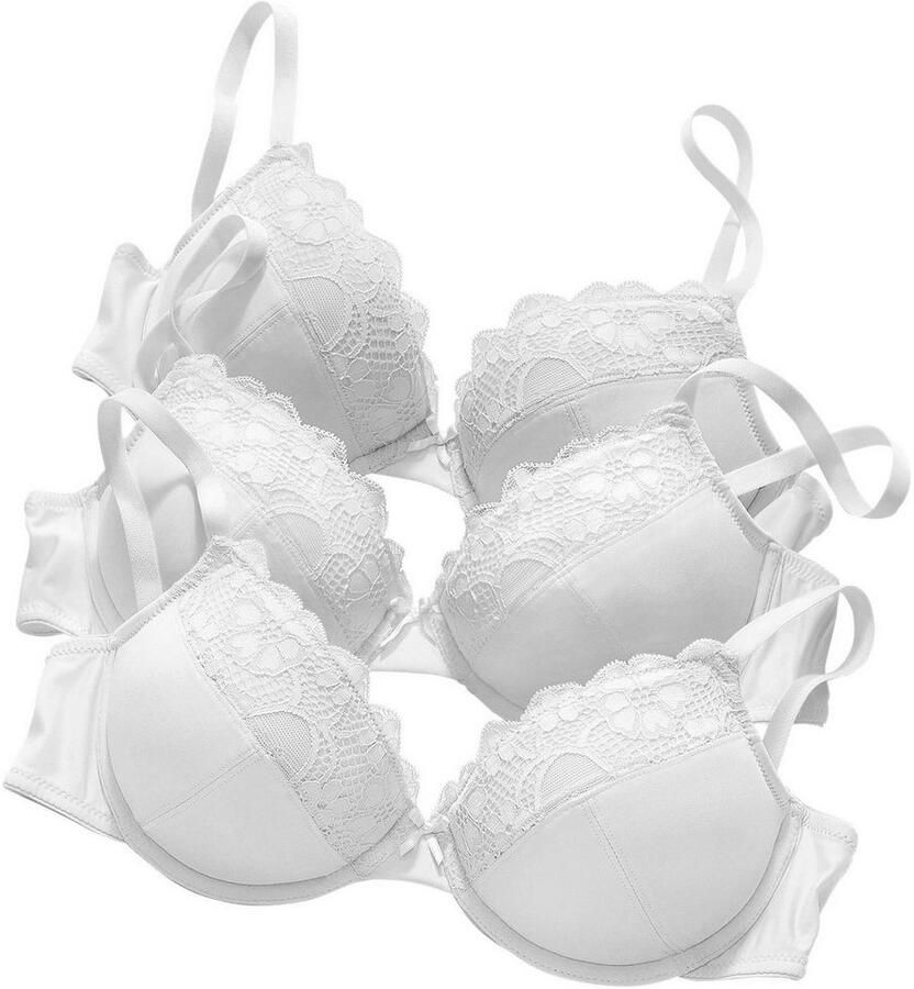 Petite fleur Push-up-bh push-up-bh met beugel in aantrekkelijke multipack lingerie (3-delig Set van 3)