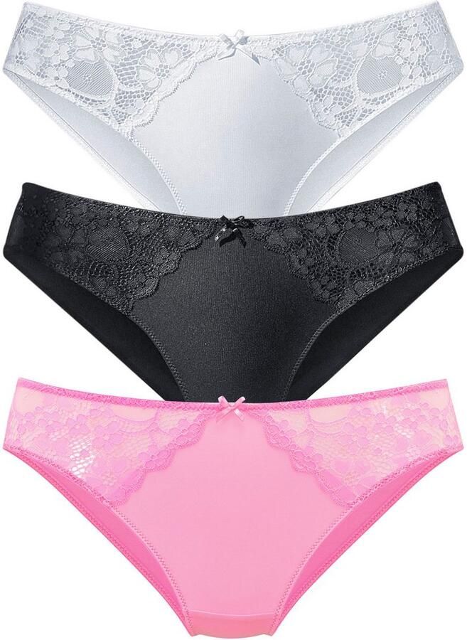 Petite fleur Slip met iets transparante jacquard-kant aan beide kanten opzij (3 stuks) - Foto 5