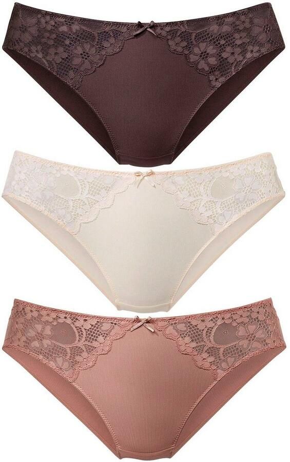 Petite fleur Slip met iets transparante jacquard-kant aan beide kanten opzij (3 stuks) - Foto 4