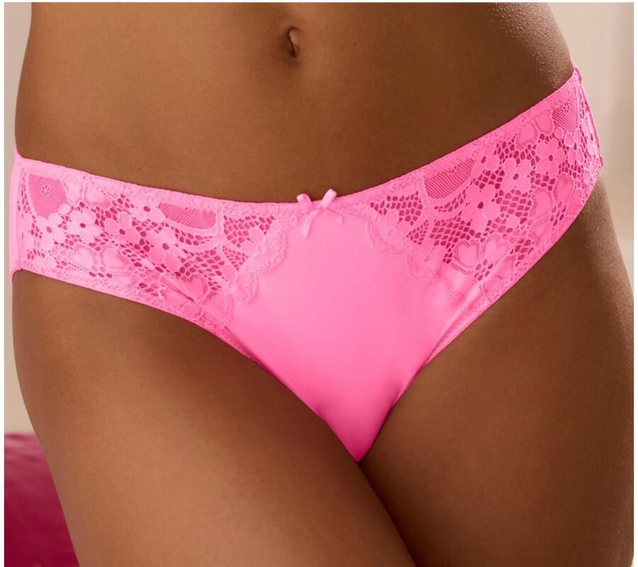 Petite fleur Slip met iets transparante jacquard-kant aan beide kanten opzij (3 stuks) - Foto 4