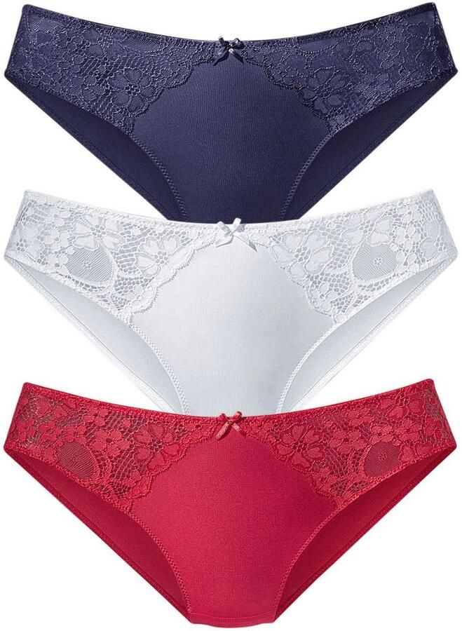 Petite fleur Slip met iets transparante jacquard-kant aan beide kanten opzij (3 stuks) - Foto 3