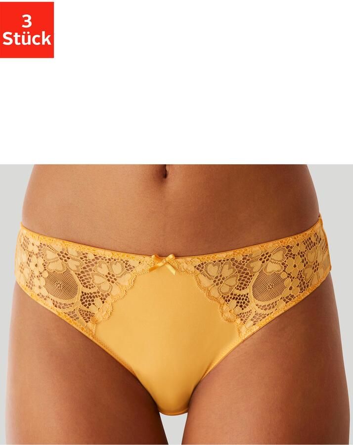 Petite fleur Slip met iets transparante jacquard-kant aan beide kanten opzij (3 stuks) - Foto 8