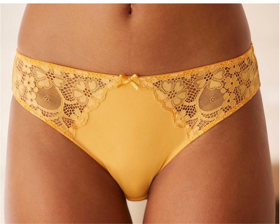 Petite fleur Slip met iets transparante jacquard-kant aan beide kanten opzij (3 stuks) - Foto 6