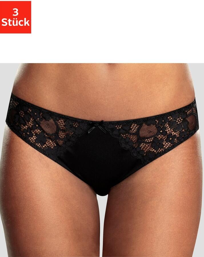 Petite fleur Slip met iets transparante jacquard-kant aan beide kanten opzij (3 stuks) - Foto 7