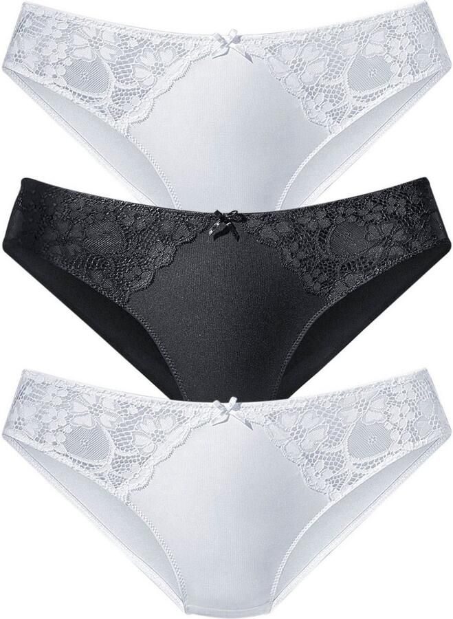 Petite fleur Slip met iets transparante jacquard-kant aan beide kanten opzij (3 stuks) - Foto 4