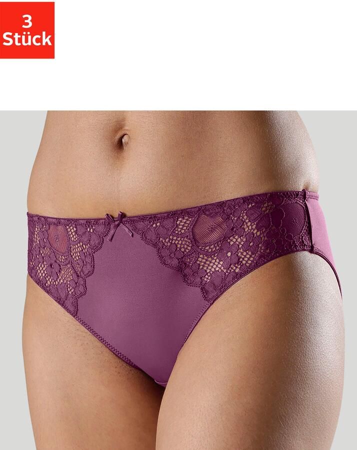 Petite fleur Slip met iets transparante jacquard-kant aan beide kanten opzij (3 stuks) - Foto 6