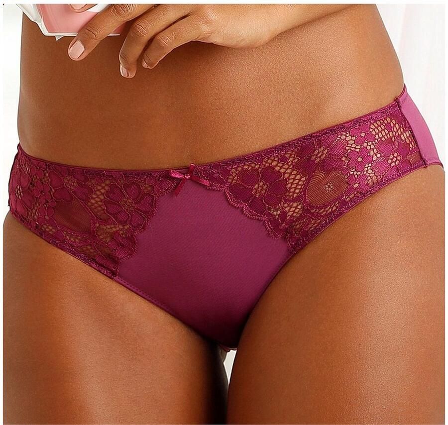 Petite fleur Slip met iets transparante jacquard-kant aan beide kanten opzij (3 stuks) - Foto 2