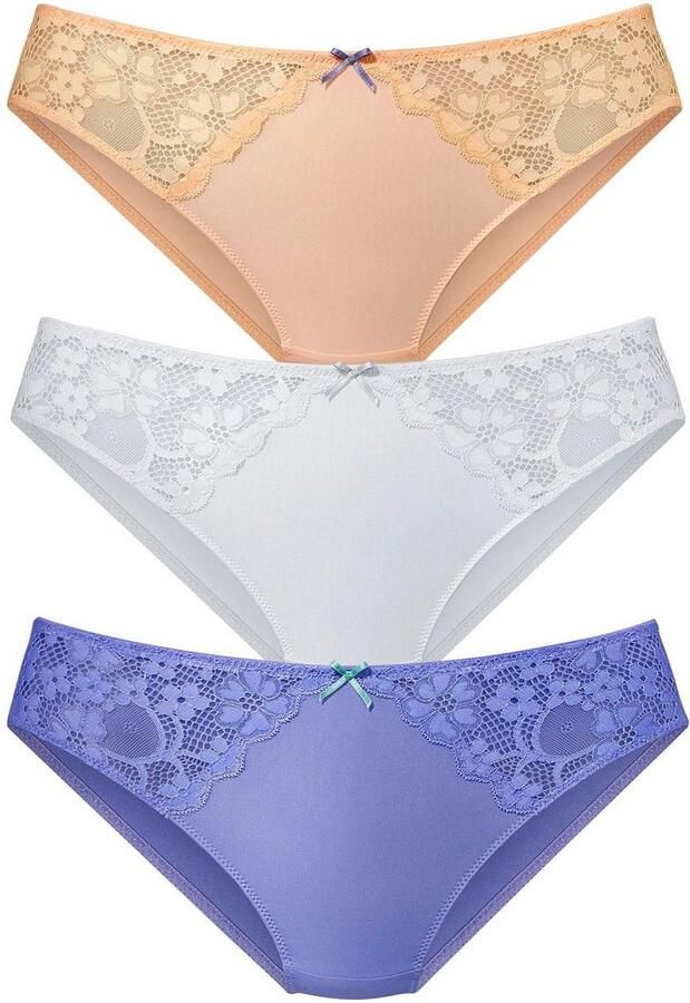 Petite fleur Slip met iets transparante jacquard-kant aan beide kanten opzij (3 stuks) - Foto 4