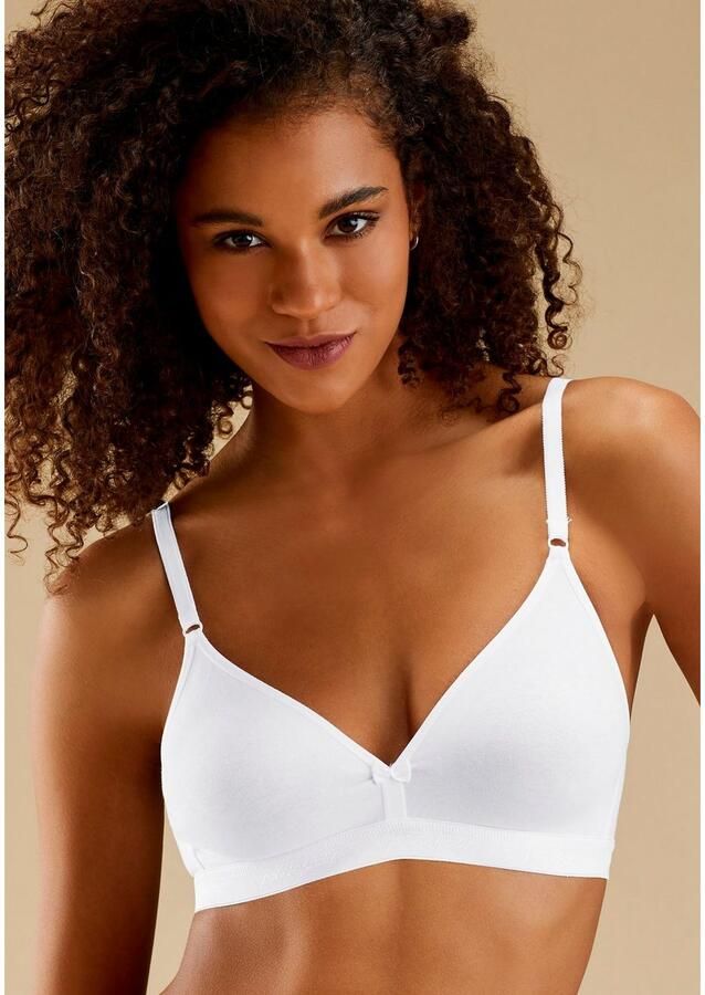 Petite fleur Bralette-bh zonder beugels in driehoeksvorm gemaakt van mooi katoen basic lingerie (Set van 3) - Foto 3