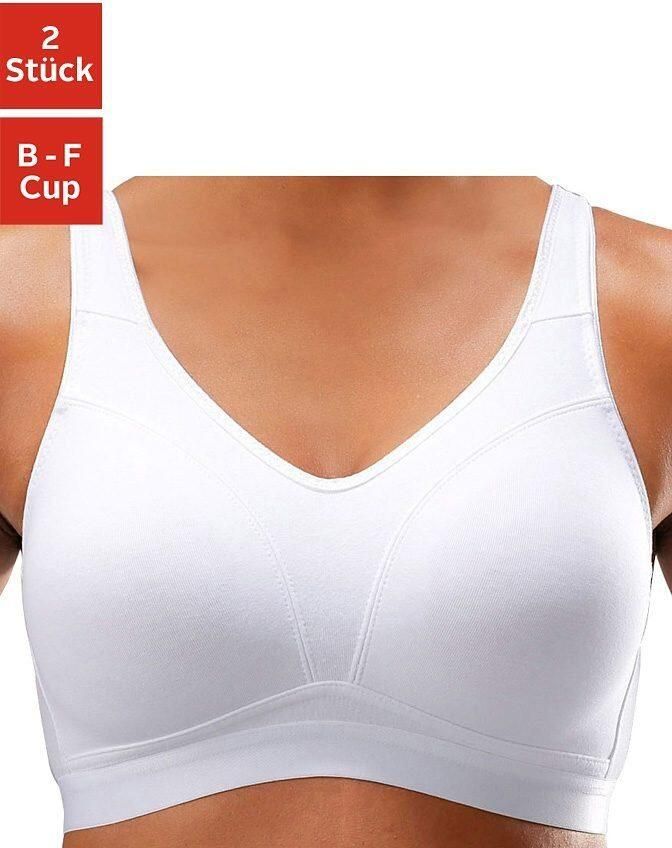 Petite fleur Soft-bh zonder beugels in een bedekkende pasvorm (Set van 2) - Foto 4
