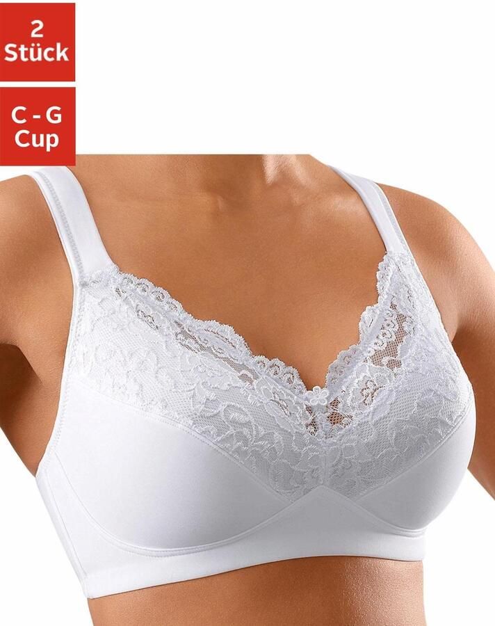 Petite fleur Soft-bh zonder beugels met comfortabele schouderbandjes (Set van 2) - Foto 5