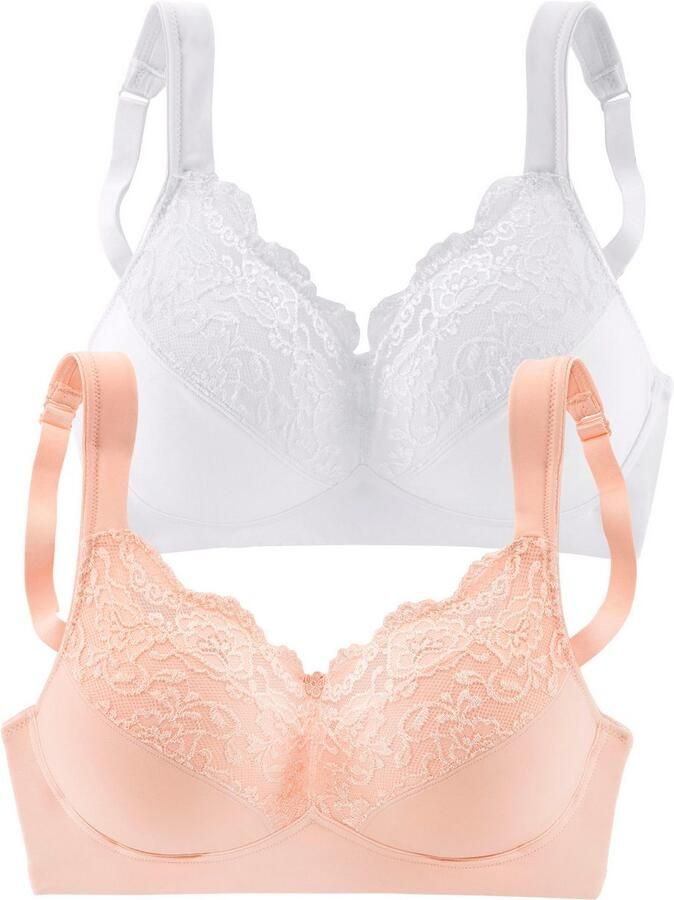 Petite fleur Soft-bh zonder beugels met comfortabele schouderbandjes (Set van 2) - Foto 3