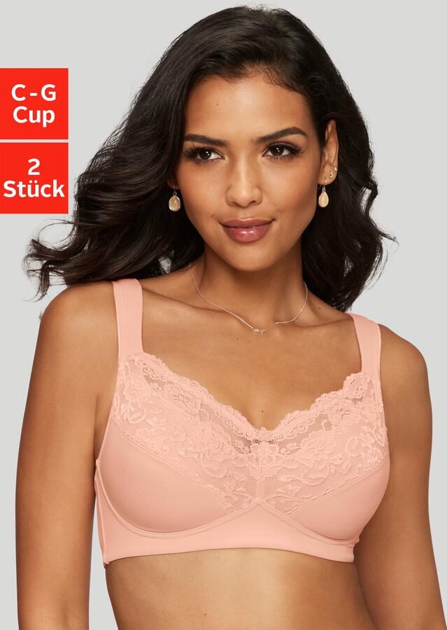 Petite fleur Soft-bh zonder beugels met comfortabele schouderbandjes (Set van 2) - Foto 2