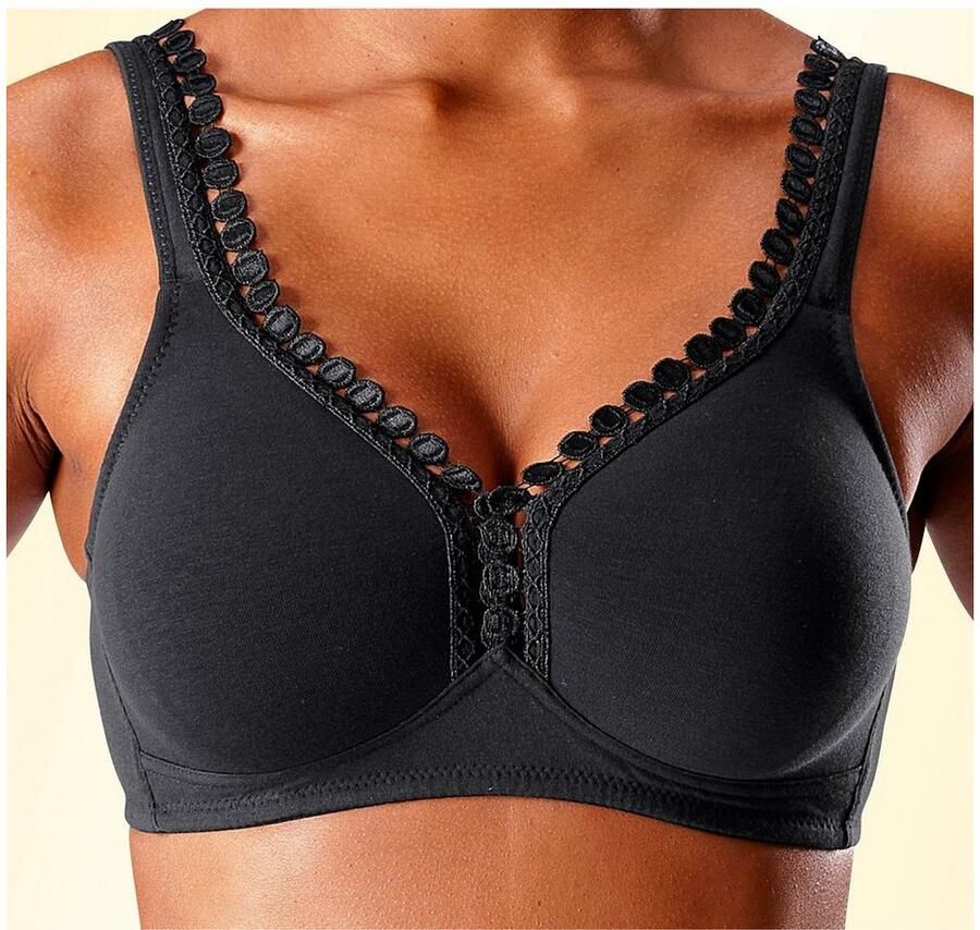 Petite fleur Soft-bh zonder beugels met decoratieve sierrand (Set van 2)