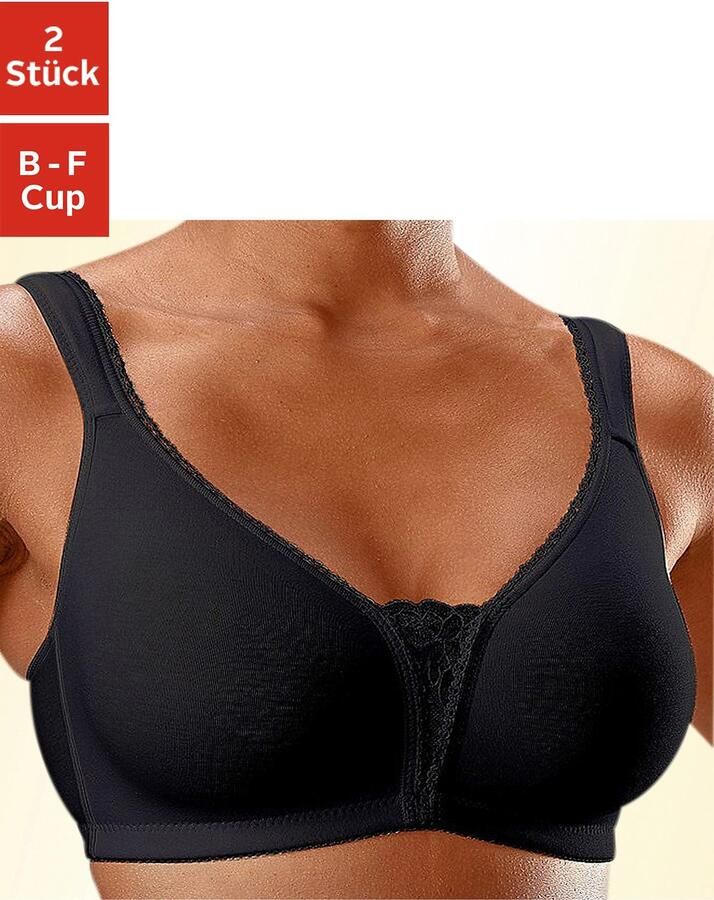 Petite fleur Soft-bh zonder beugels met kanten details (Set van 2) - Foto 4