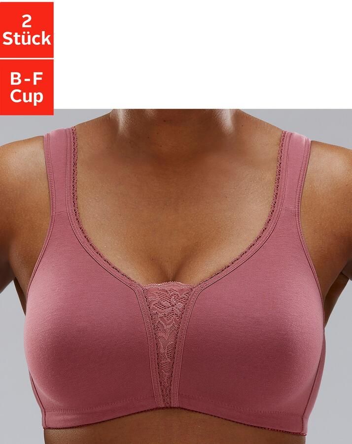 Petite fleur Soft-bh zonder beugels met kanten details (Set van 2) - Foto 4