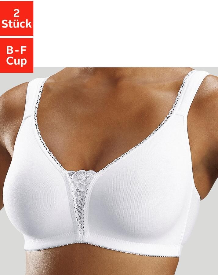 Petite fleur Soft-bh zonder beugels met kanten details (Set van 2) - Foto 4