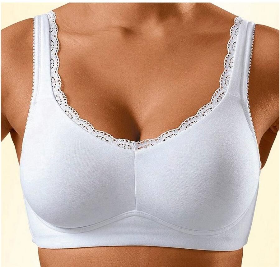 Petite fleur Soft-bh zonder beugels met kanten randjes (Set van 2)