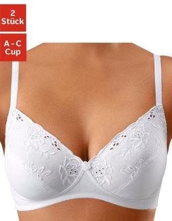 Petite fleur Soft-bh zonder beugels met mooi katoenen borduursel (Set van 2) - Foto 5