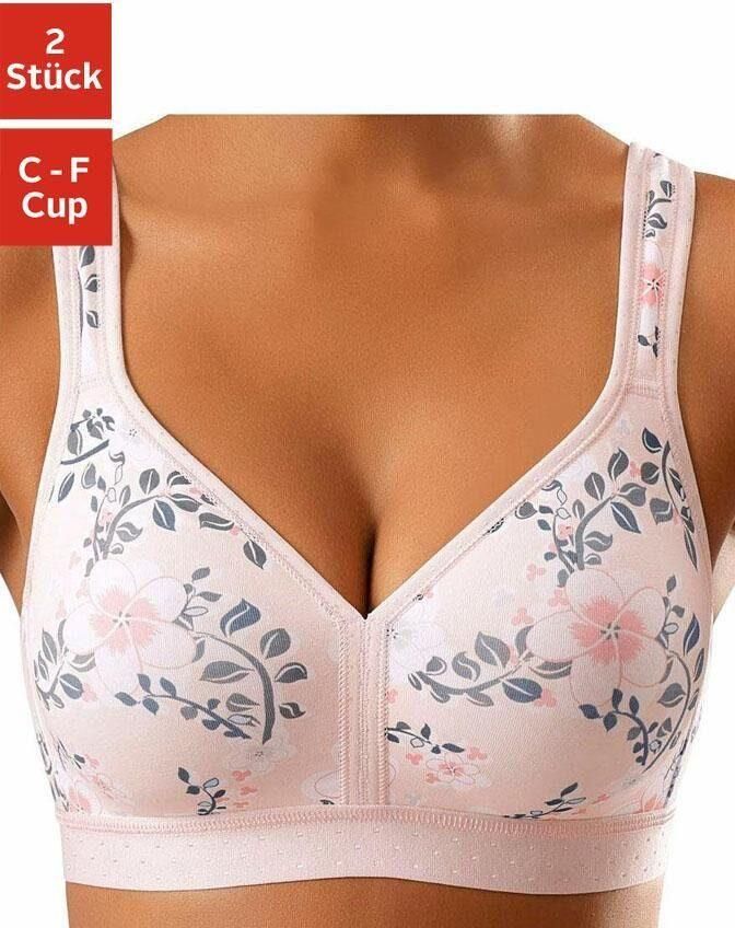 Petite fleur Soft-bh zonder beugels van zacht katoen (Set van 2) - Foto 4