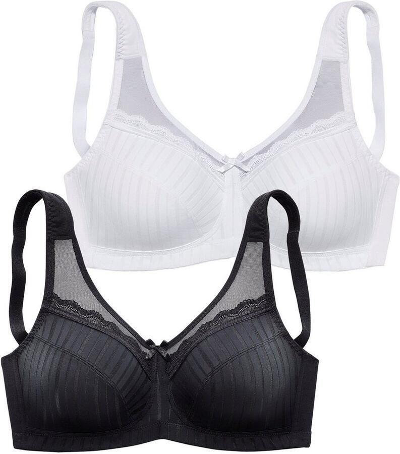 Petite fleur Steun-bh zonder beugel met licht gewatteerde bandjes basis ondergoed (Set van 2) - Foto 3