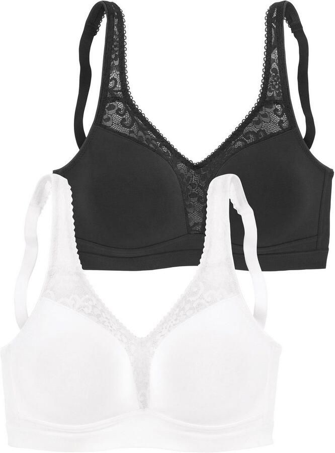 Petite fleur Steun-bh zonder beugel met vrouwelijke kant in een set van twee (Set van 2) - Foto 5