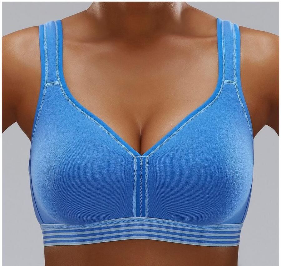 Petite fleur Steun-bh zonder beugels met band onder de buste in gestreepte look (Set van 2) - Foto 2