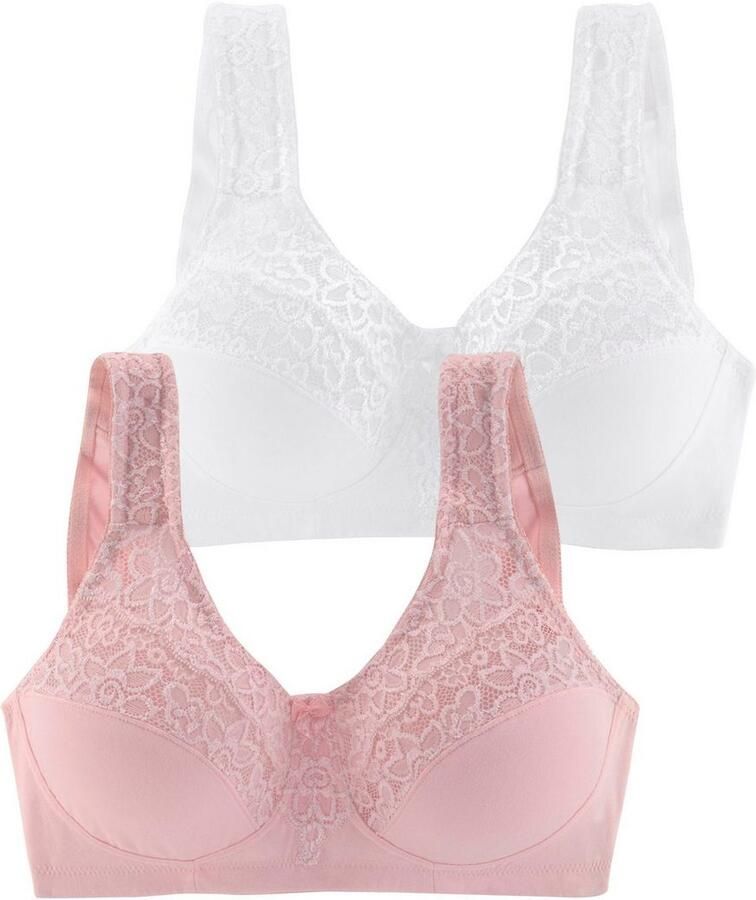 Petite fleur Steun-bh zonder beugels met elegante kant basic dessous (Set van 2) - Foto 2