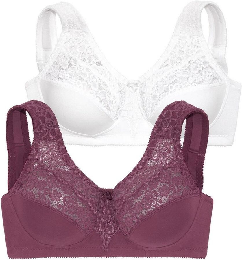 Petite fleur Steun-bh zonder beugels met elegante kant basic dessous (Set van 2) - Foto 6