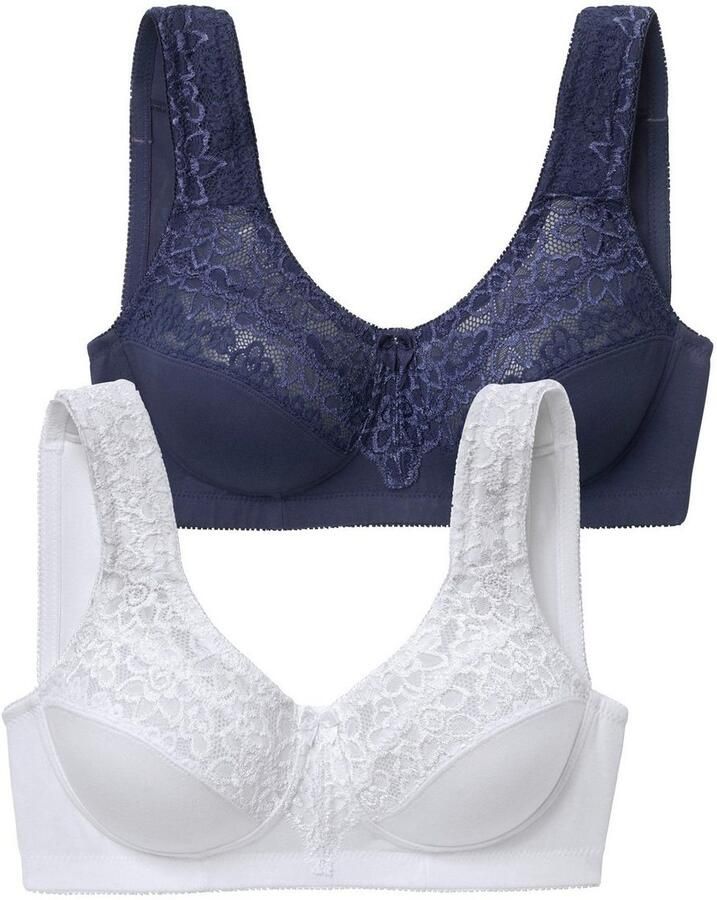 Petite fleur Steun-bh zonder beugels met elegante kant basic dessous (Set van 2) - Foto 6