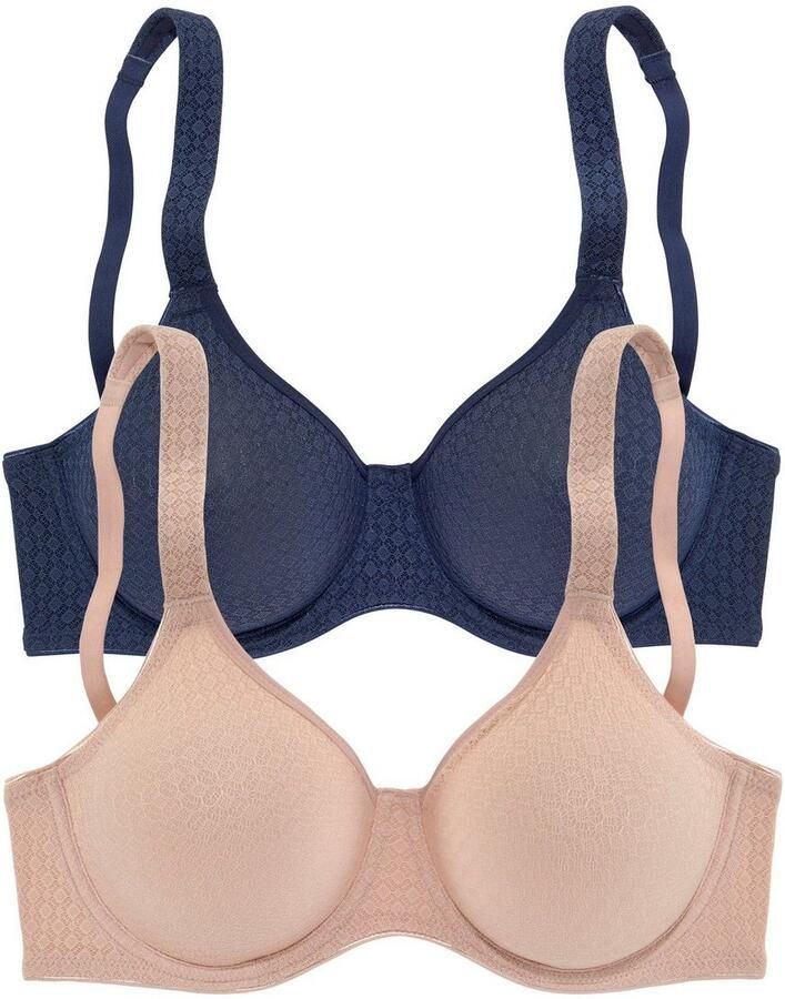 Petite fleur T-shirt-bh met beugel en grafische kant basic dessous (Set van 2) - Foto 6