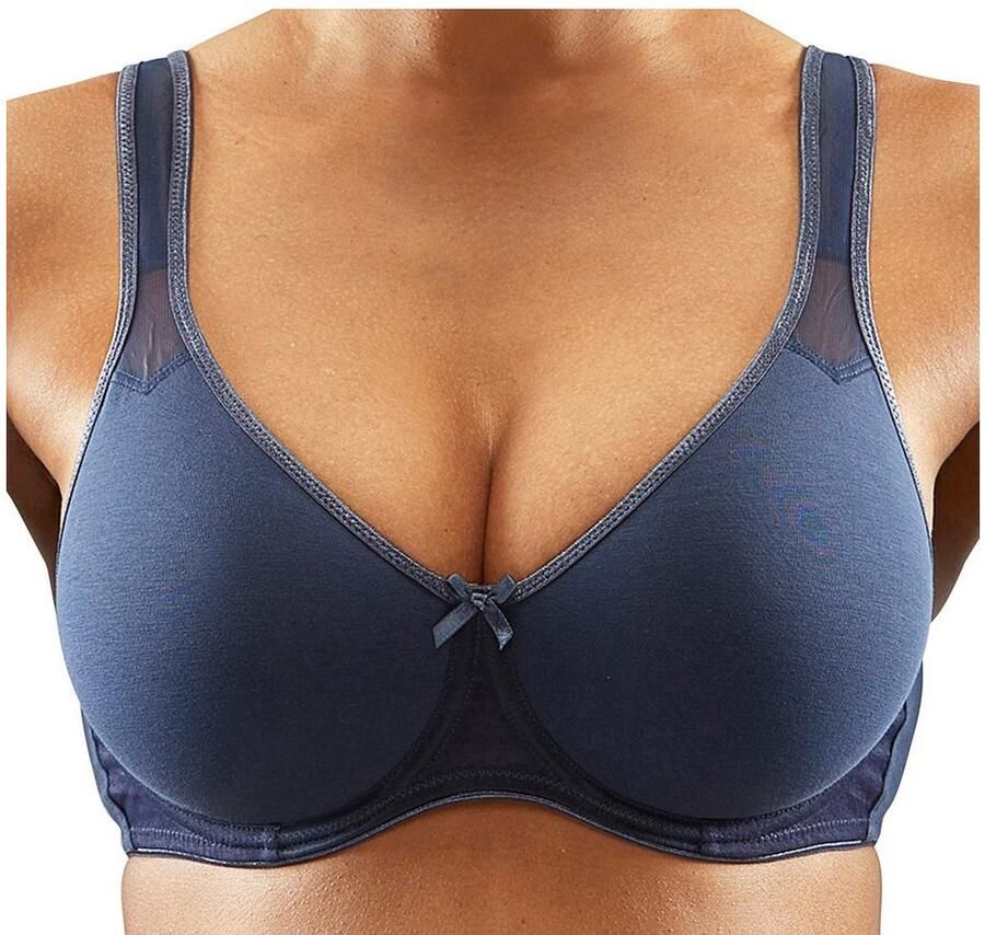 Petite fleur T-shirt-bh met beugel en netinzetten basic dessous (Set van 2)