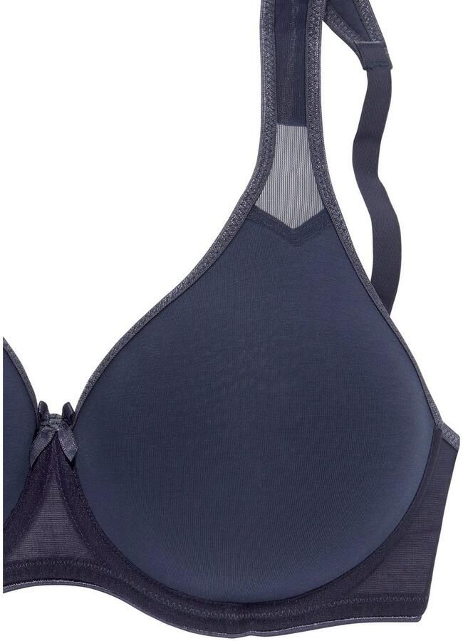 Petite fleur T-shirt-bh met beugel en netinzetten basic dessous (Set van 2) - Foto 2