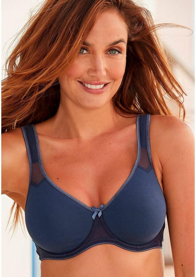 Petite fleur T-shirt-bh met beugel en netinzetten basic dessous (Set van 2) - Foto 3