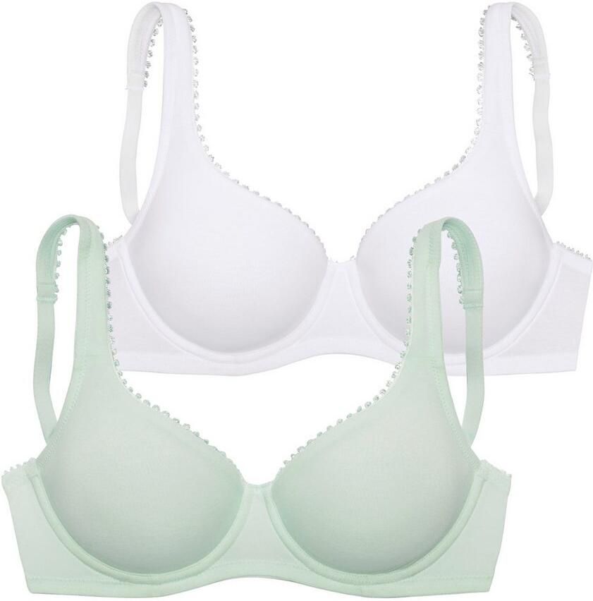 Petite fleur T-shirt-bh met beugel van zachte katoenkwaliteit (Set van 2)